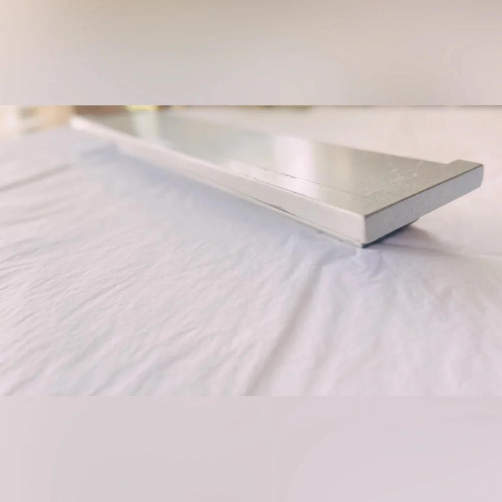 Vintage 20” Minimalist Wooden Silver Display Shelf Sleek Design Floating Effect